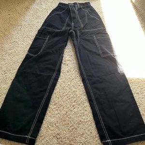 H&M black long cargo pants